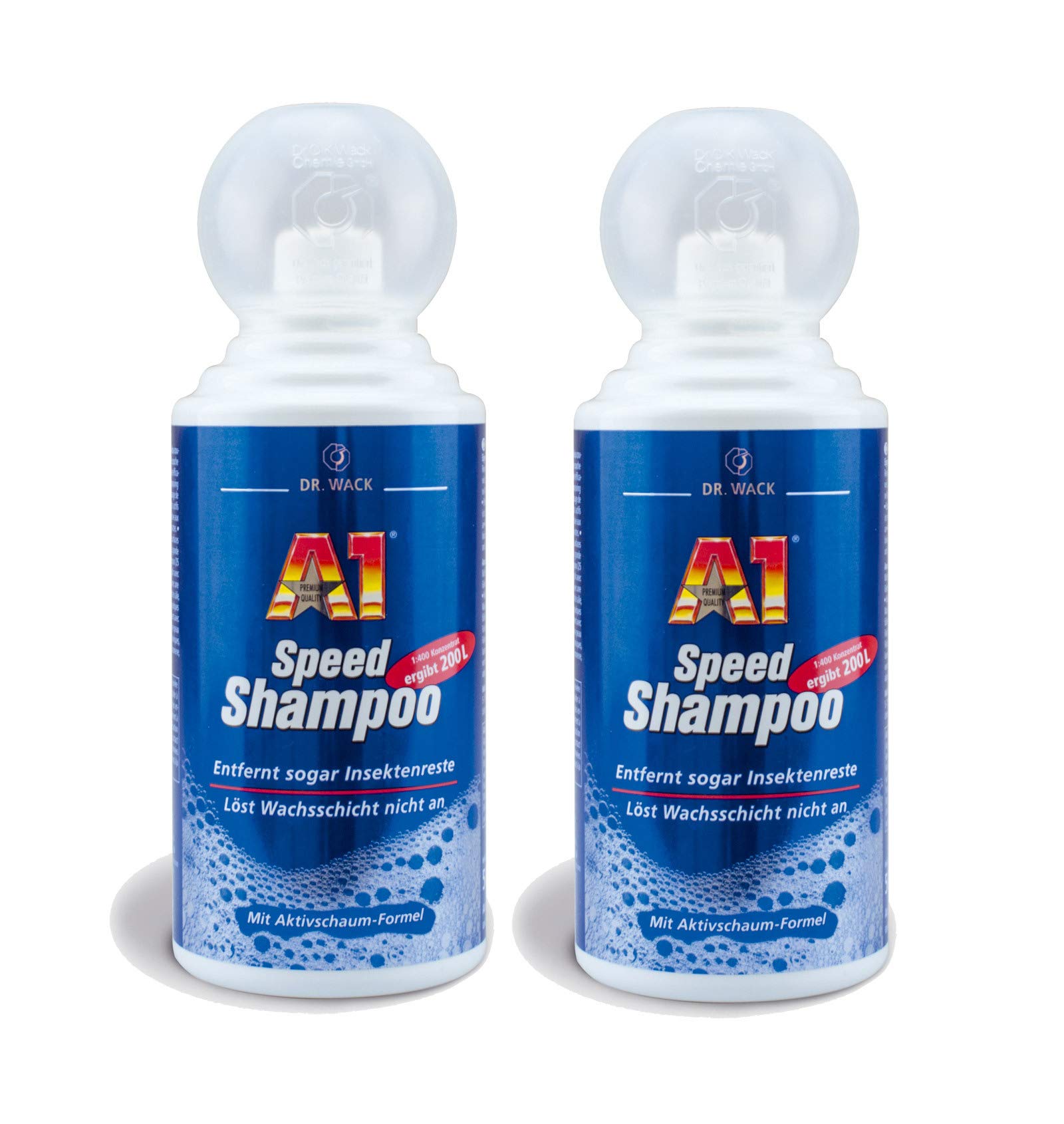 ILODA 2X 500ml Dr. Wack A1 Speed Shampoo, Autoshampoo Konzentrat, Autowaschmittel mit Aktivschaum biologisch abbaubar, löst schonend auch Insektenreste und Bienenkot von ILODA