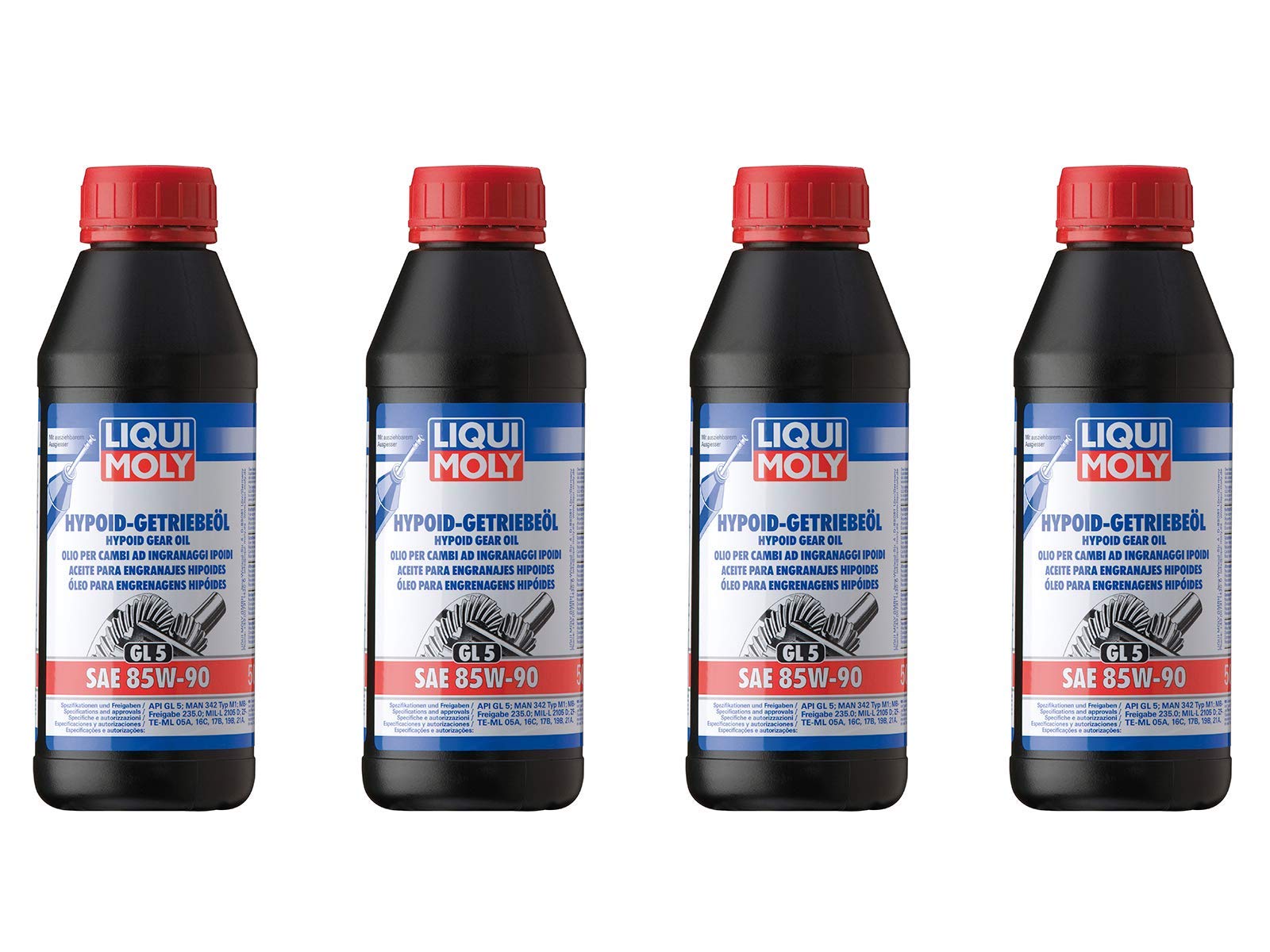 ILODA 4X Original Liqui Moly 500ml Hypoid-Getriebeöl (GL5) SAE 85W-90 Gear Oil 1404 von ILODA