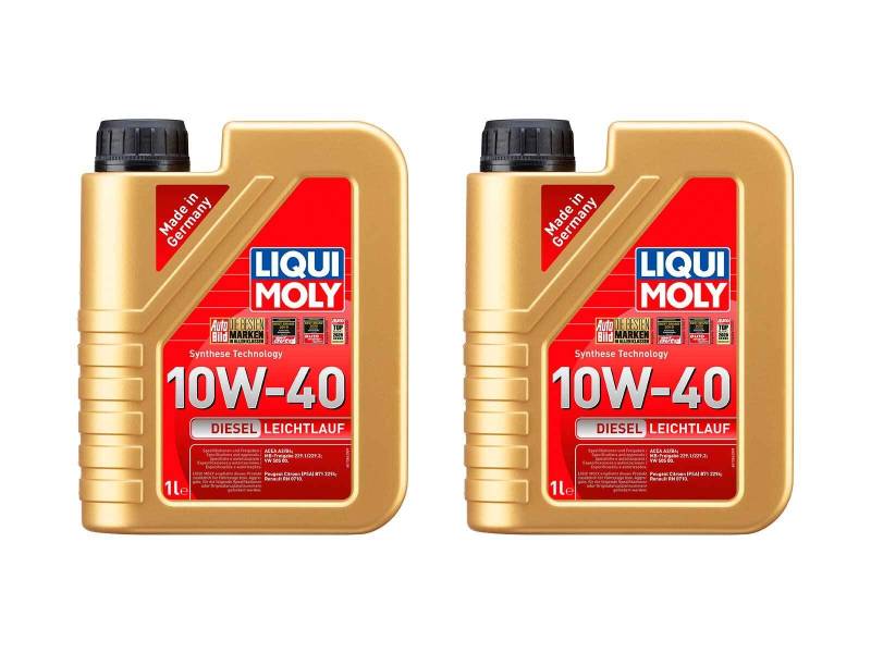 2x Original Liqui Moly 1L Diesel Leichtlauf 10W-40 Motoröl Motorenöl Öl Oil Motoroil 1386 von ILODA