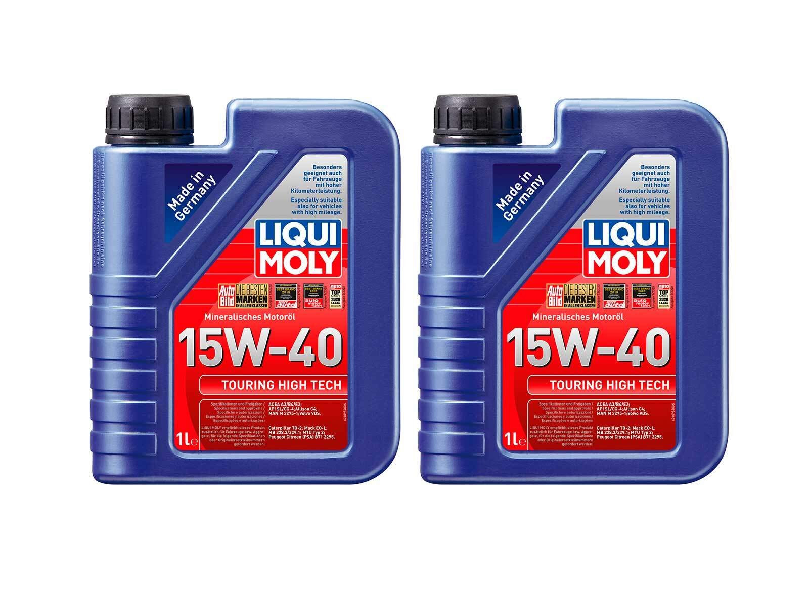 ILODA 2X Original Liqui Moly 1L Touring High Tech Motoröl Motorenöl Motoroil 15W-40 von ILODA