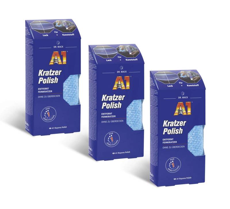 ILODA 3X 50ml Dr. Wack A1 Kratzer Polish, Kratzerentferner aus Lack und Kunststoff, Lackkratzer aus Auto-Lack entfernen ausbessern polieren auspolieren von ILODA