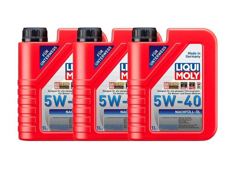 ILODA 3X Original Liqui Moly 1L Nachfüll-Öl 5W-40 Motoröl Motorenöl Motoroil Oil 1305 von ILODA