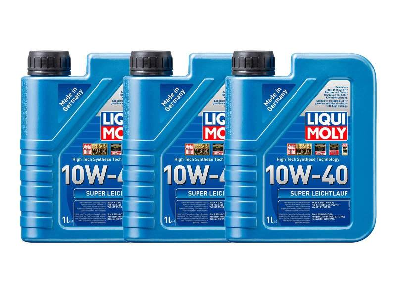 ILODA 3X Original Liqui Moly 1L Super Leichtlauf 10W-40 Motoröl Motorenöl Öl Oil 1300 von ILODA