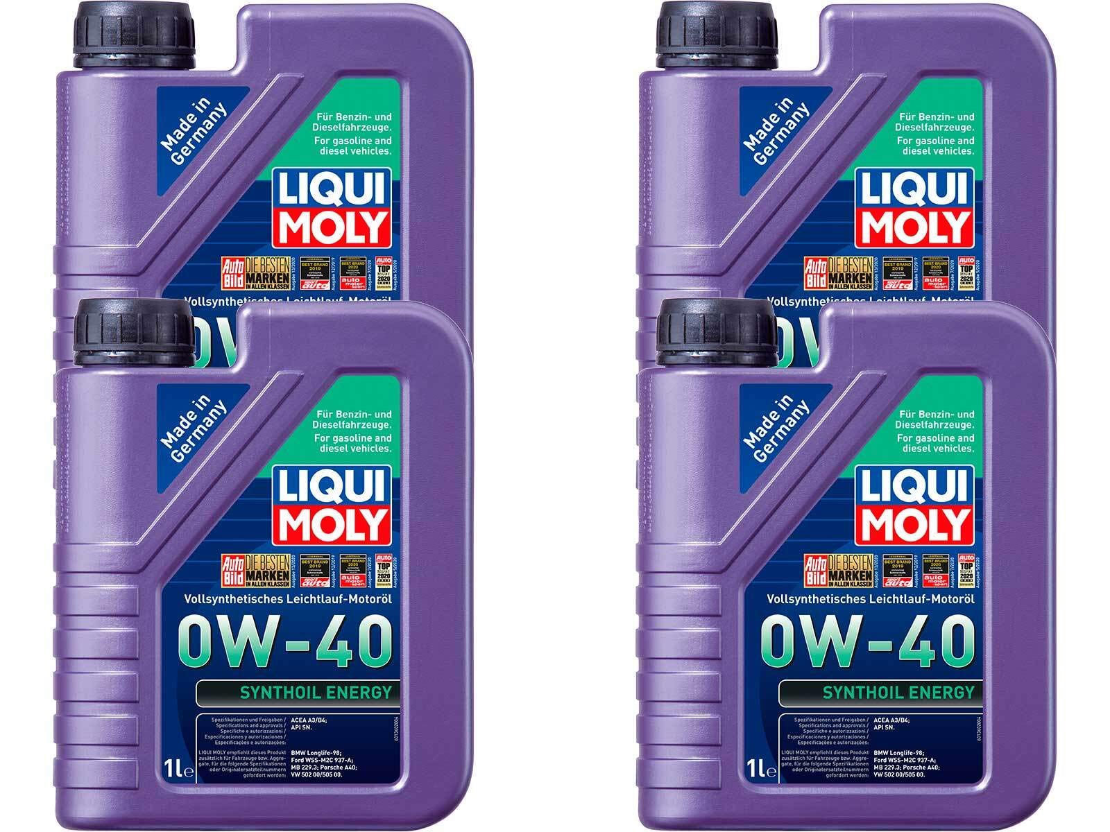 ILODA 4X Original Liqui Moly 1L Synthoil Energy 0W-40 Motoröl Motorenöl Motoroil 1360 von ILODA