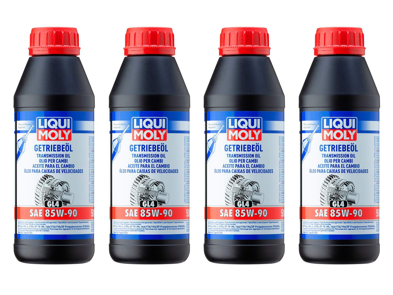 ILODA 4X Original Liqui Moly 500ml Getriebeöl (GL4) SAE 85W-90 Gear Oil Oil Öl 1403 von ILODA