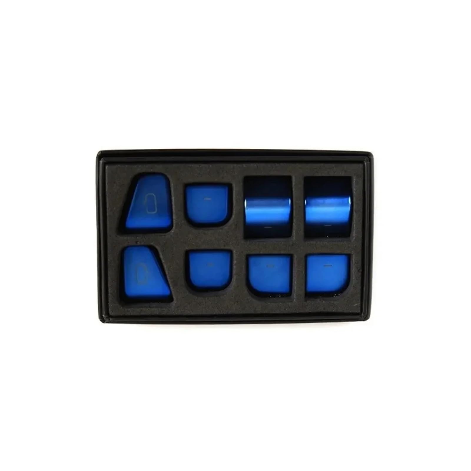 ILQNZCNM Auto-Fensterheber-Schalter-Knopf-Aufkleber, Tür-Knopf-Aufkleber, kompatibel for Tesla Model 3 / Y 2023, Innen-Autozubehör(Blue 11 pieces) von ILQNZCNM