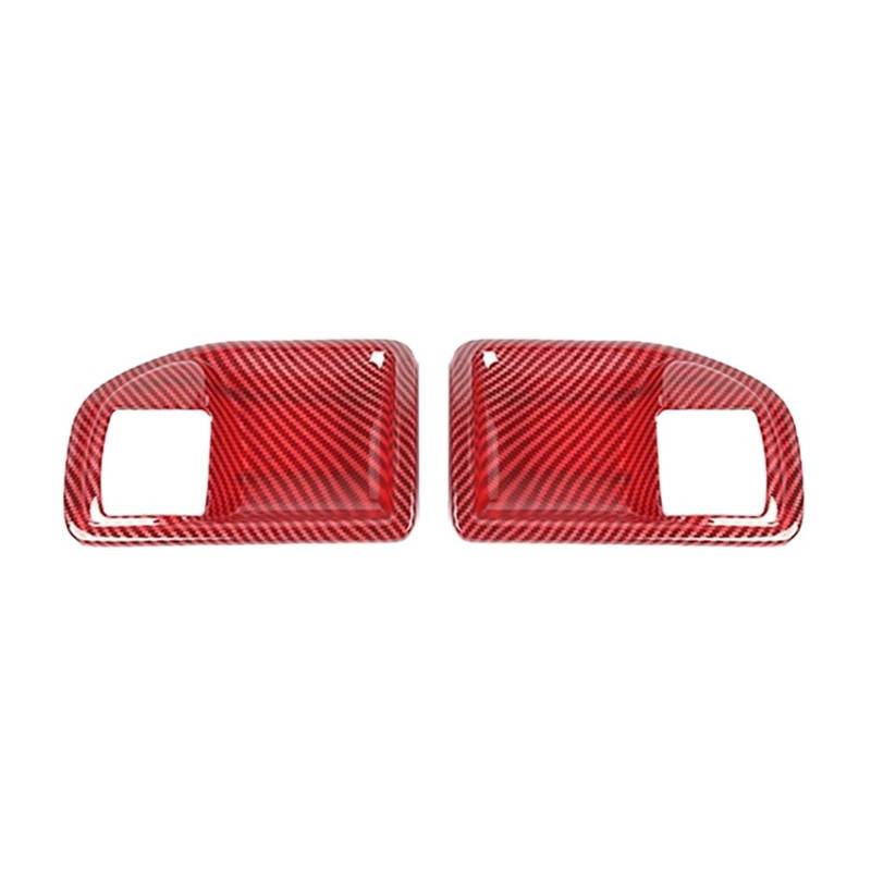 ILQNZCNM Auto-Innengriff Schüssel Dekoration Abdeckung Aufkleber kompatibel for Jeep -Wrangler JK 2011 2012 2013 2014 2015 2016 2017 Zubehör(Red Carbon 2pcs) von ILQNZCNM