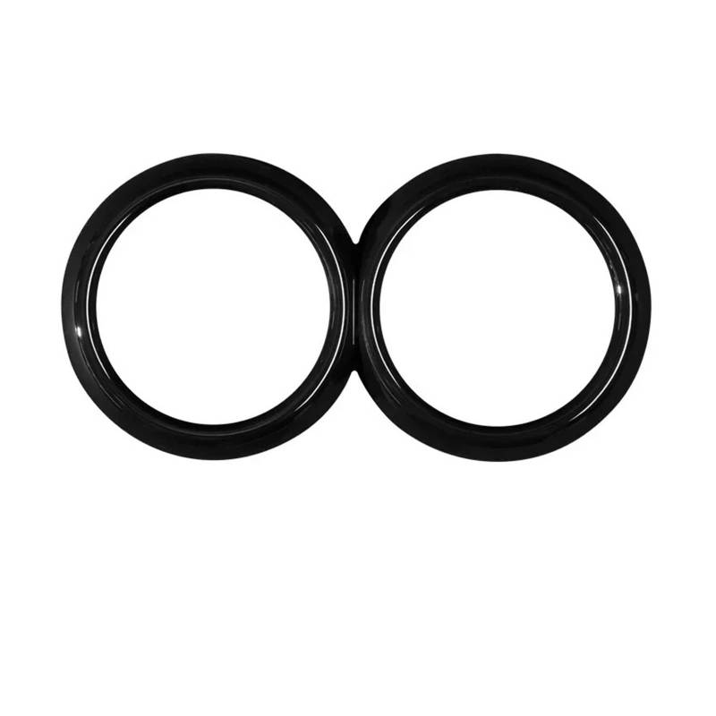 ILQNZCNM Auto-Zentralsteuerung, Wasserbecherhalter, dekorativer Ring, 3D-Ordnung, Autoaufkleber, kompatibel for Mini-Cooper R50 R52 R53, Auto-Innenzubehör(Black) von ILQNZCNM