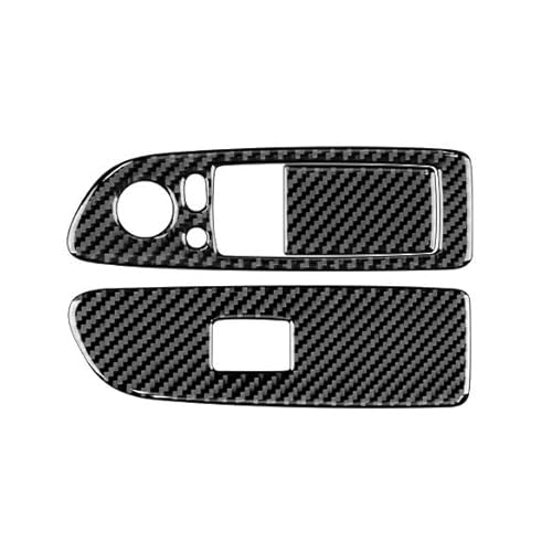 ILQNZCNM Echtkohlefaser-Aufkleber, kompatibel for BMW 1er E81 E82 E87 E88 2008–2013, Autotür-Fensterheber-Schalterrahmen-Verkleidungszubehör(Black A) von ILQNZCNM