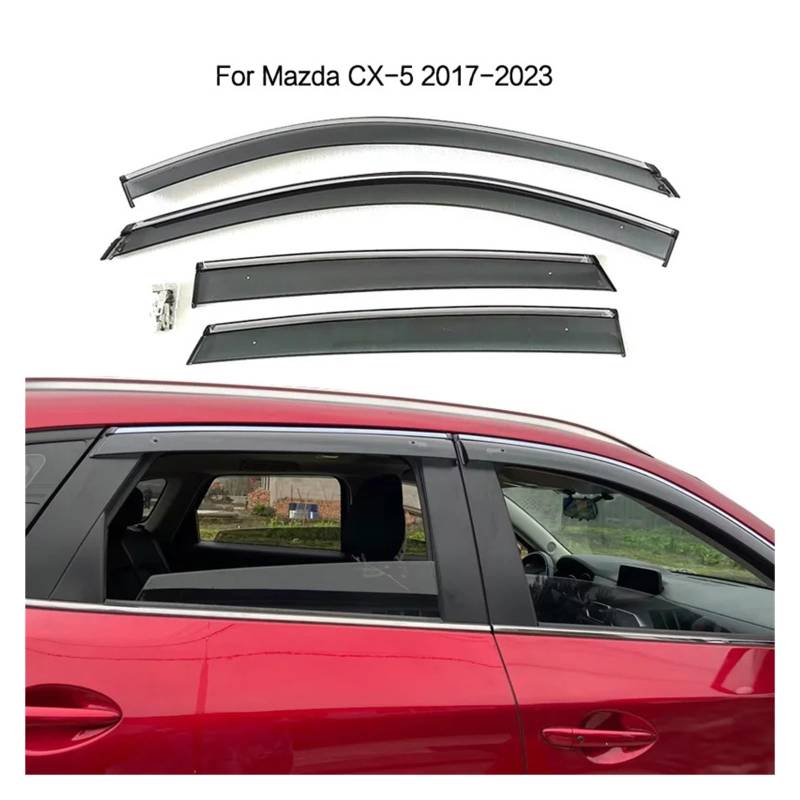 ILQNZCNM Fenster-Lüftungsabweiser, kompatibel mit Mazda CX-5 2017 2018 2019 2020 2022 2023, Zubehör, Wetterschutz, Sonnenschutz von ILQNZCNM