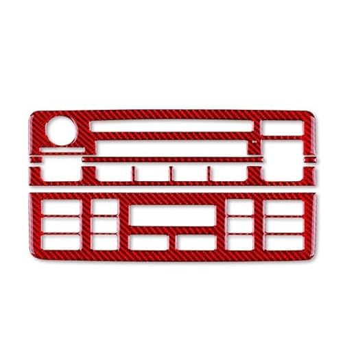 ILQNZCNM Kohlefaser kompatibel for BMW E46 1998–2006, Auto-Mittelkonsolen-Panel, AC, CD-Knopf, Rahmen, Verkleidung, Abdeckung, Aufkleber, Auto-Zubehör(Red D) von ILQNZCNM