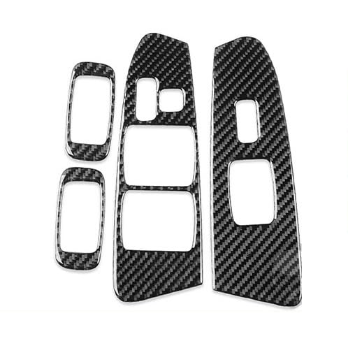 ILQNZCNM Kohlefaser kompatibel for Toyota -Tacoma 2009 2010 2011 Tür Fensterheber Bedienfeld Aufkleber Auto-Innenzubehör(Black) von ILQNZCNM