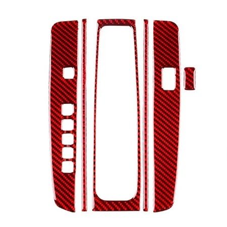 ILQNZCNM Kompatibel for Accord 2013 2014 2015 2016 2017 LHD Real Soft Carbon Fiber Aufkleber Auto Central Gear Shift Panel Innenverkleidung Abdeckung(Gear For LHD Red) von ILQNZCNM