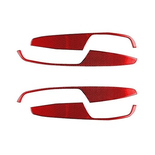 ILQNZCNM Kompatibel for Audi A4 A4L B9 2017 2018 2019 2020 Zubehör Kohlefaser Auto Innentür Armlehne Panel Trim Aufkleber Dekoration(Red Carbon) von ILQNZCNM