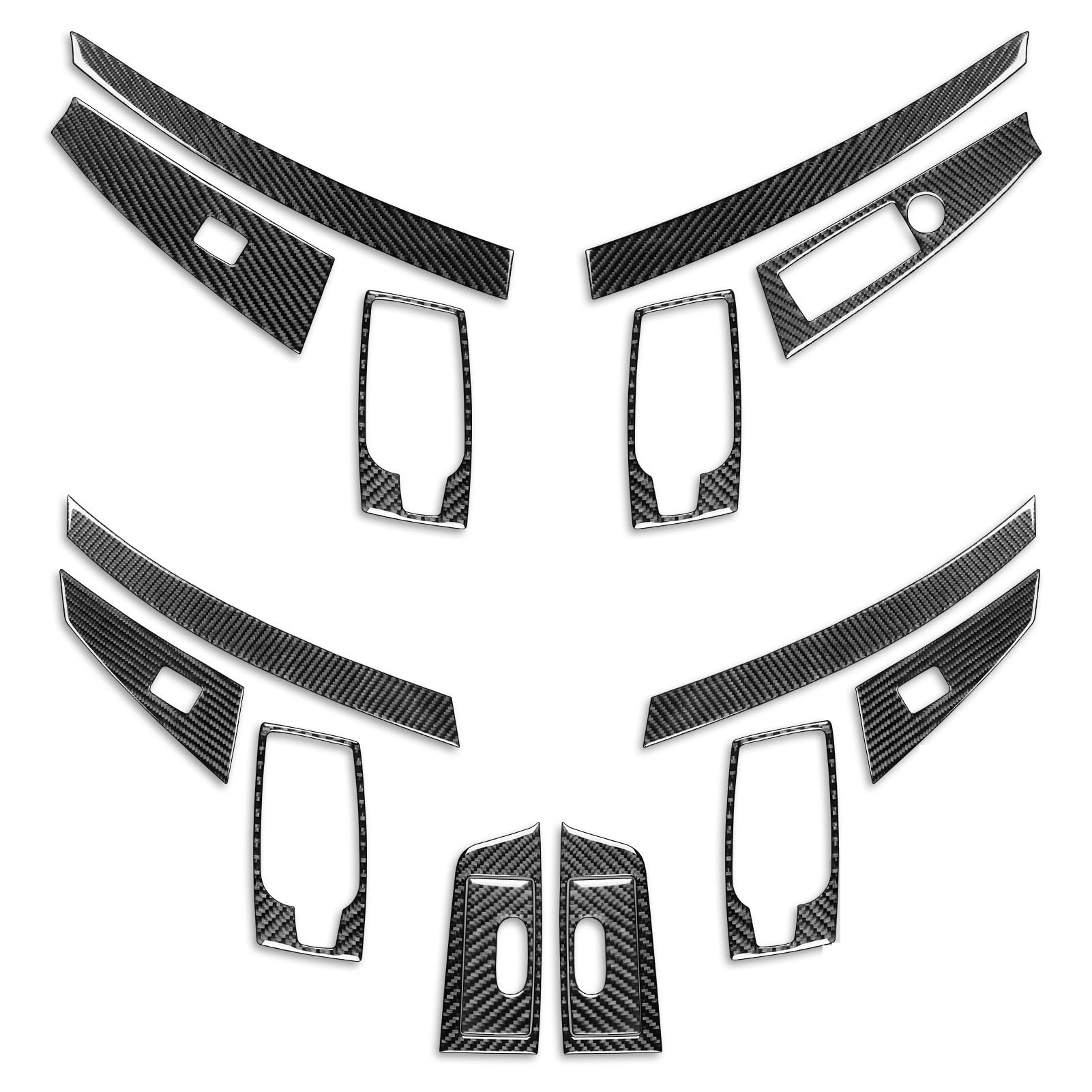 ILQNZCNM Kompatibel for BMW 5er E60 2004–2007, Kohlefaser-Türinnengriff, Fensterheber-Bedienfeld, passend for Auto-Innendekoration(Black RHD) von ILQNZCNM