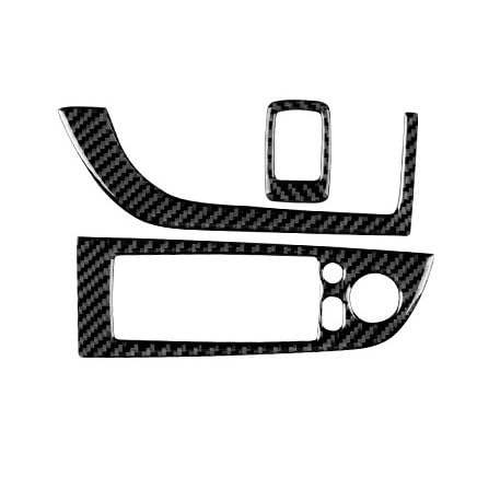 ILQNZCNM Kompatibel for BMW Z4 E89 2009–2017, Autotür-Fensterheber-Schalterknopf-Rahmenabdeckung, echte Kohlefaser-Aufkleber, Innenverkleidungszubehör(Black) von ILQNZCNM