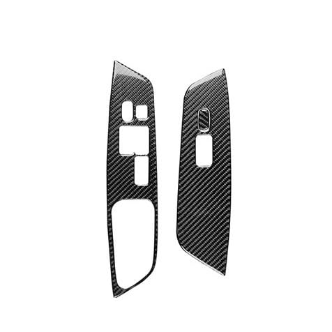 ILQNZCNM Kompatibel for Hyundai -Veloster 2012 2013 2014 2015 2016 2017 Carbon Fiber Fensterheber Schalter Panel Auto Innen Zubehör Aufkleber(Black LHD) von ILQNZCNM