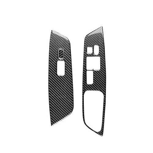 ILQNZCNM Kompatibel for Hyundai -Veloster 2012 2013 2014 2015 2016 2017 Carbon Fiber Fensterheber Schalter Panel Auto Innen Zubehör Aufkleber(Black RHD) von ILQNZCNM