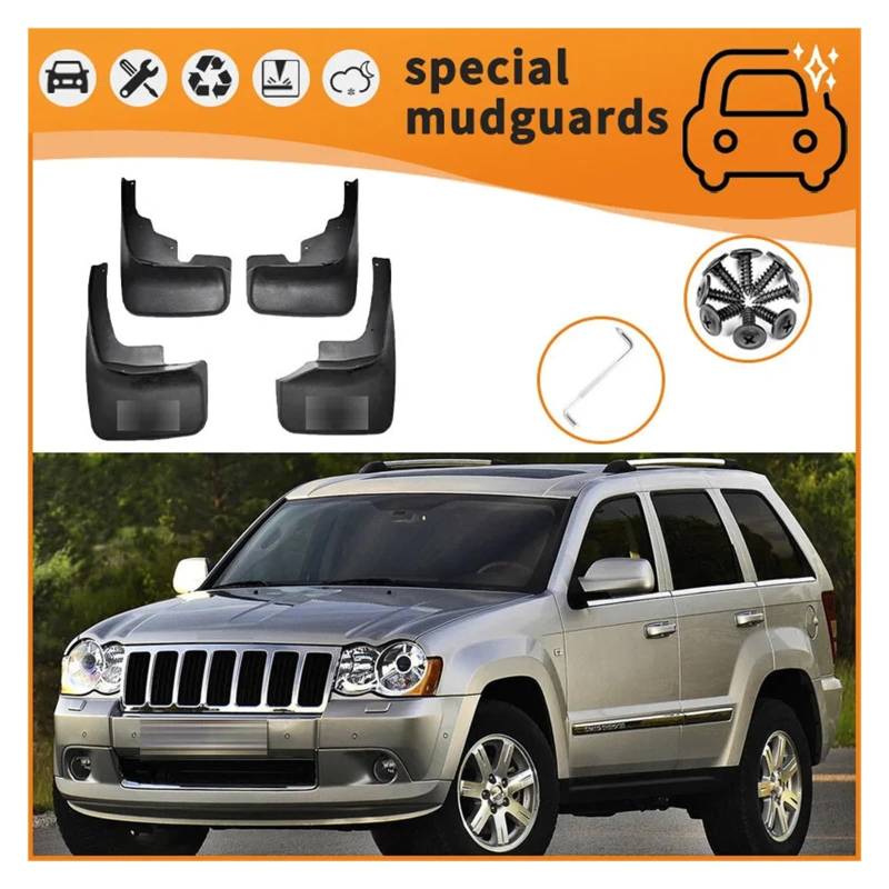 ILQNZCNM Kompatibel for Jeep-Grand-Cherokee-Modelle 05–10, Kotflügel, Kotflügel, Schmutzfänger, Verbreiterungen vorne und hinten, Spritzschutz, Abdeckung, Autozubehör von ILQNZCNM