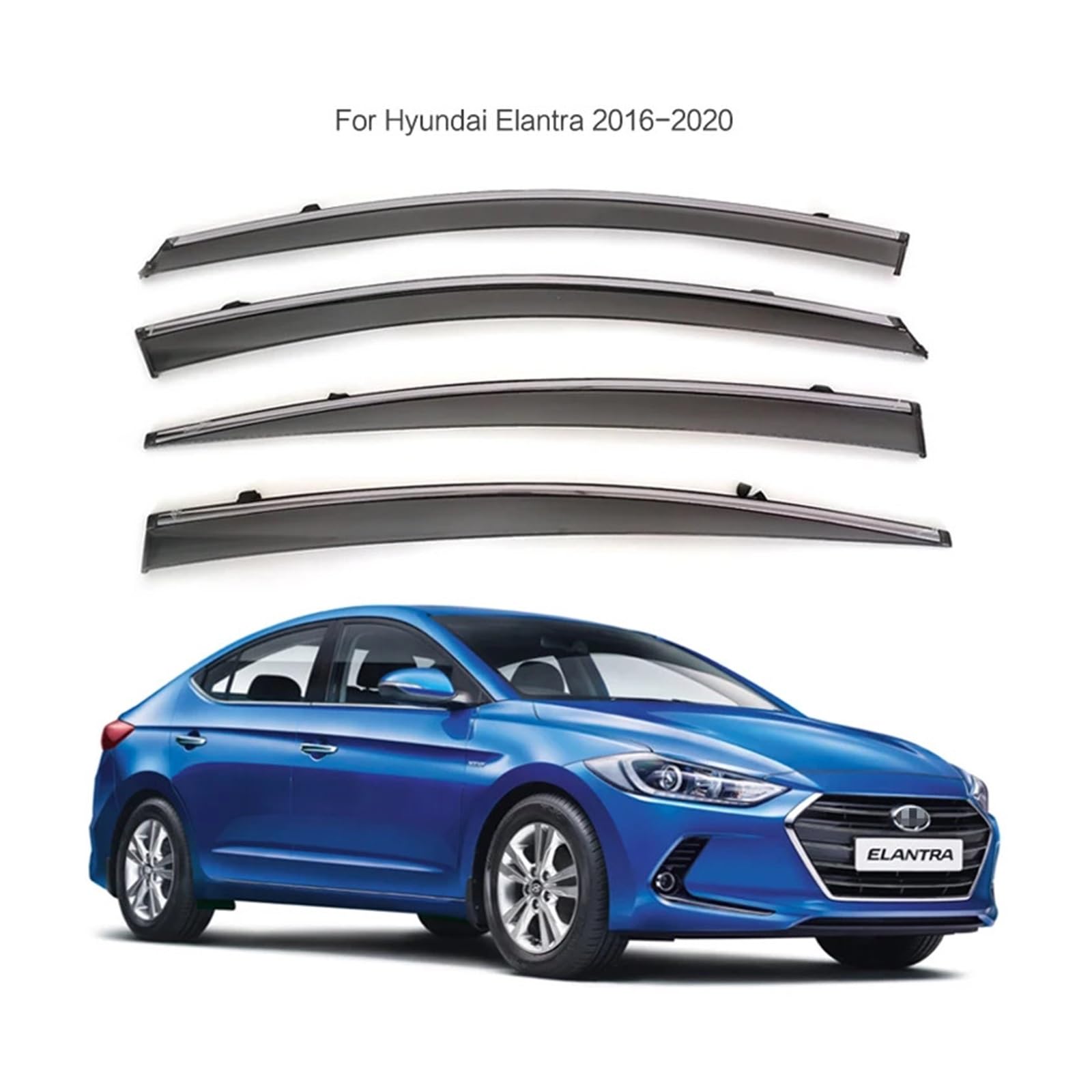 ILQNZCNM Wetterschutz kompatibel for Hyundai Elantra 2016 2017 2018 2019 2020 6. Generation Fensterabweiser Regenschutz Wettervisier von ILQNZCNM