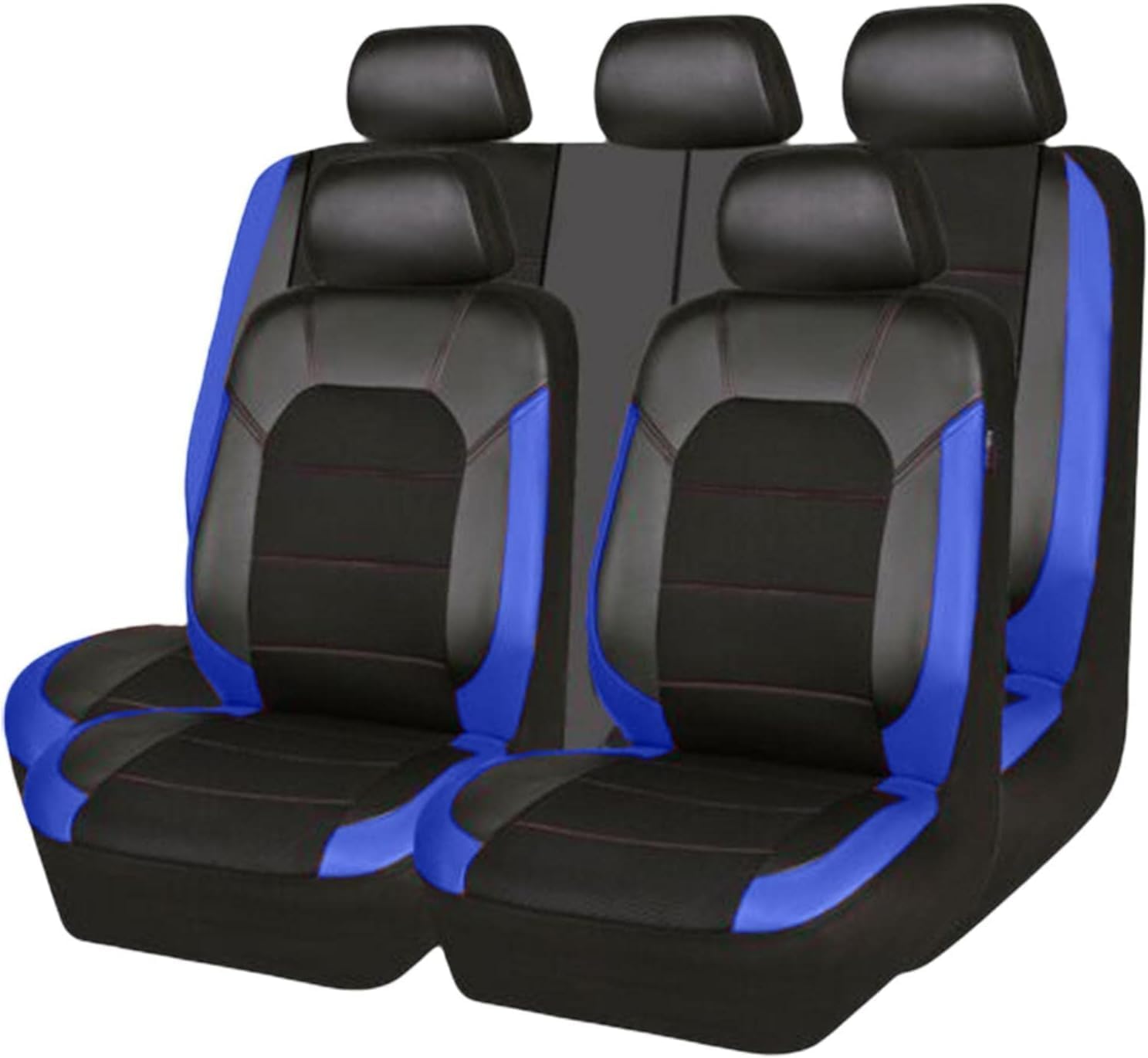 IMAFF Auto Sitzbezüge Set für VW Golf 7 Variant/Golf Variant R R-Line Wagon, Leder 5 Sitzer Langlebig Wasserdicht Atmungsaktiv Autositz Sitzschoner Autositzkissen,D/Blue von IMAFF