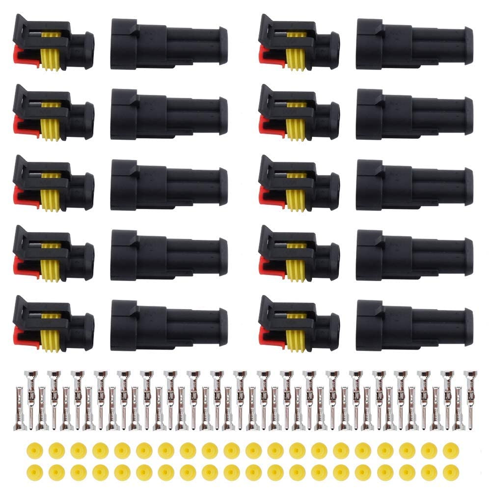 IMAGINE 2-poliger Stecker Steckverbinder Wasserdichter Stecker, Anschlussstecker, für Auto, LKW, Roller, Motorrad, 10 Set 1,5 mm Superseal von IMAGINE