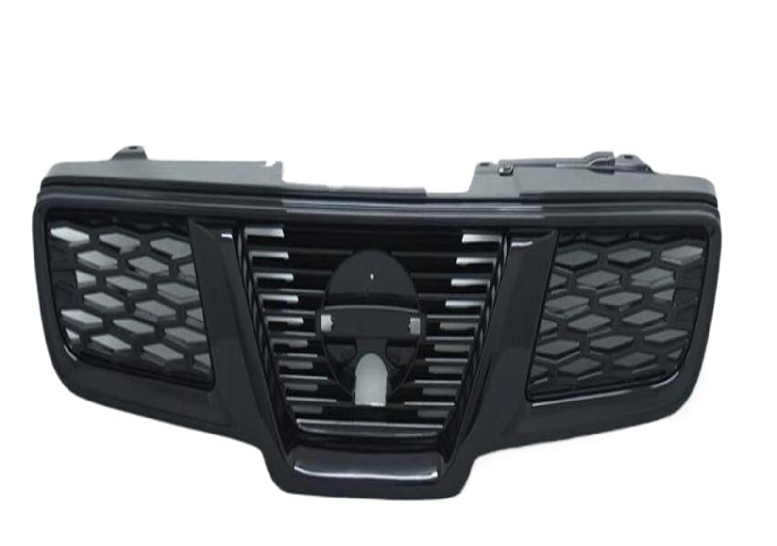 Auto Kühlergrill 1 STÜCK Hellschwarz Für Nissan Für Qashqai J10 2008-2009 2010 2011 2012 2013 Kühlergrillverkleidung Racing Grills Trim Auto Frontgrill(With hole) von IMAWUHM