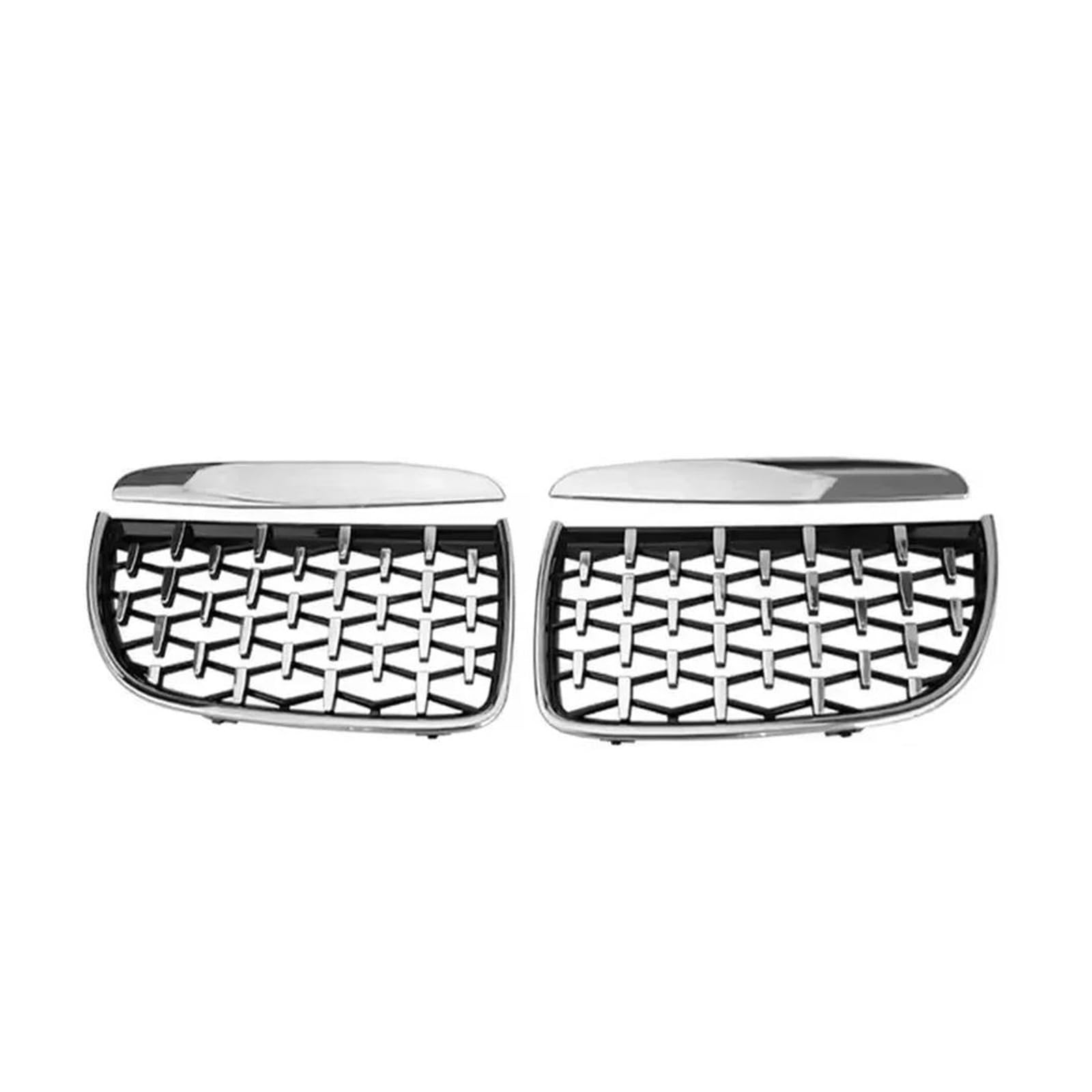 Auto Kühlergrill Frontstoßstange Nierengitter Für 3er E90 E91 2005 2006 2007 2008 330i 335i Chrom Silber Doppellamellengitter Auto Frontgrill(Diamond-Silver) von IMAWUHM