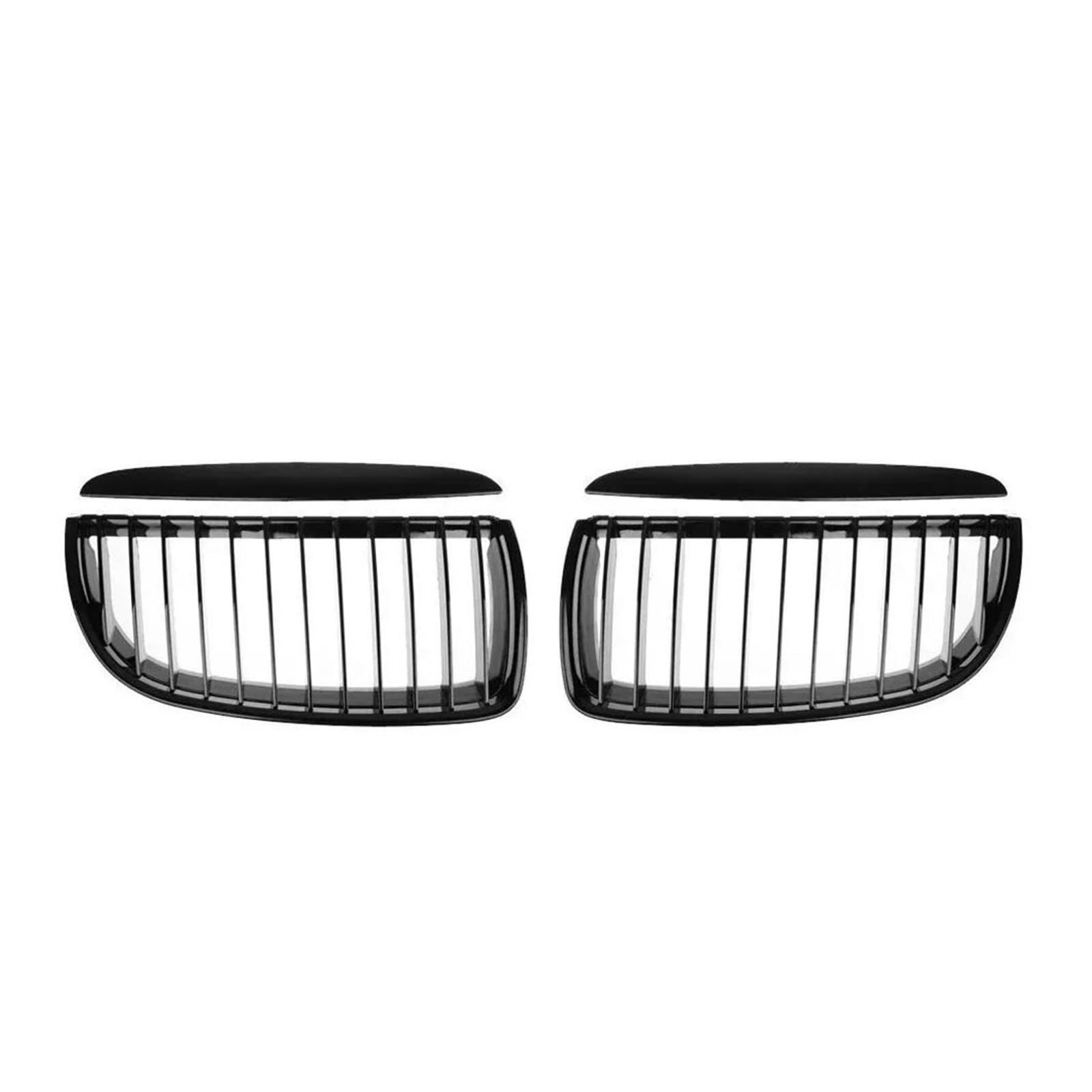 Auto Kühlergrill Frontstoßstange Nierengitter Für 3er E90 E91 2005 2006 2007 2008 330i 335i Chrom Silber Doppellamellengitter Auto Frontgrill(Single-Glossy Black) von IMAWUHM