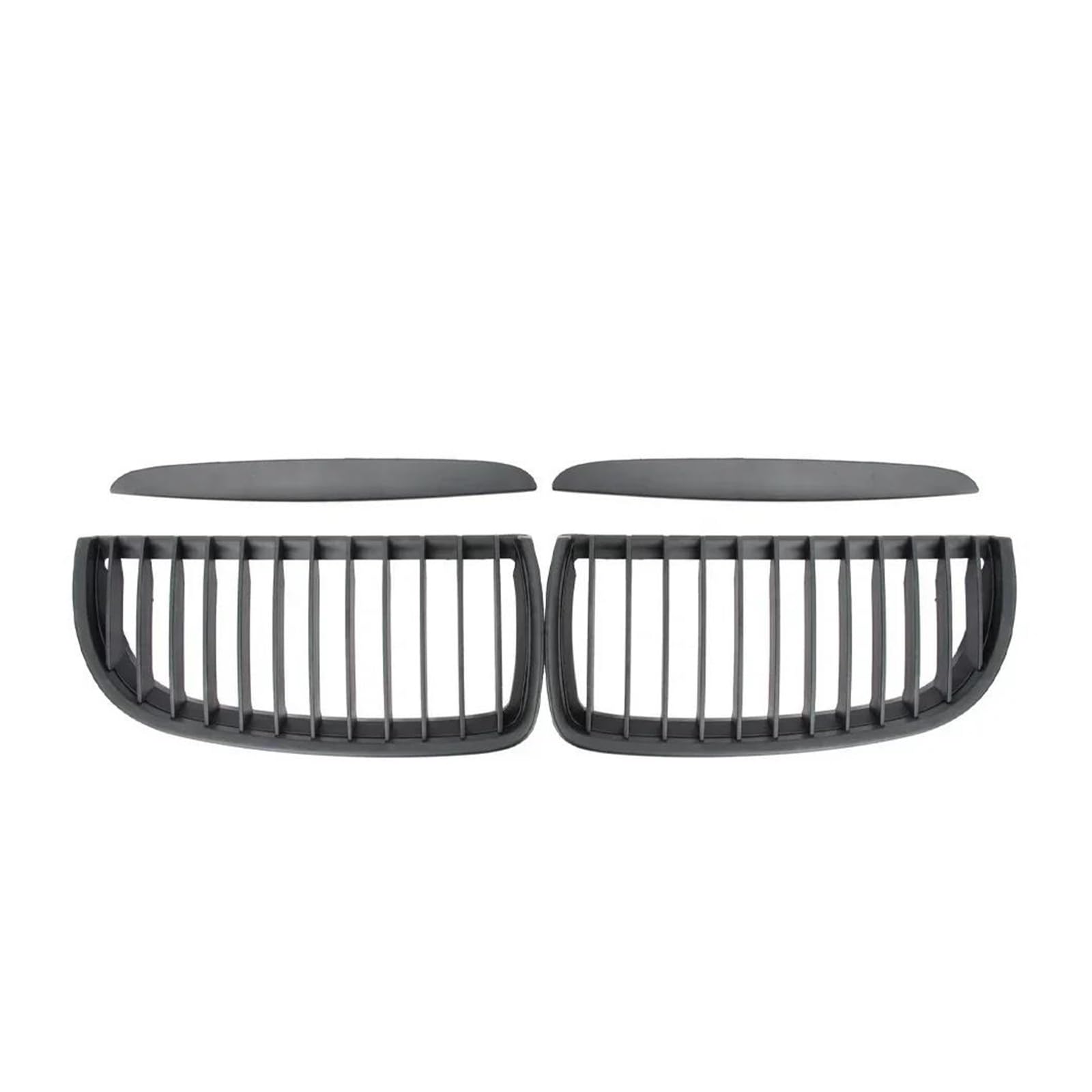 Auto Kühlergrill Frontstoßstange Nierengitter Für 3er E90 E91 2005 2006 2007 2008 330i 335i Chrom Silber Doppellamellengitter Auto Frontgrill(Single-Matte Black) von IMAWUHM