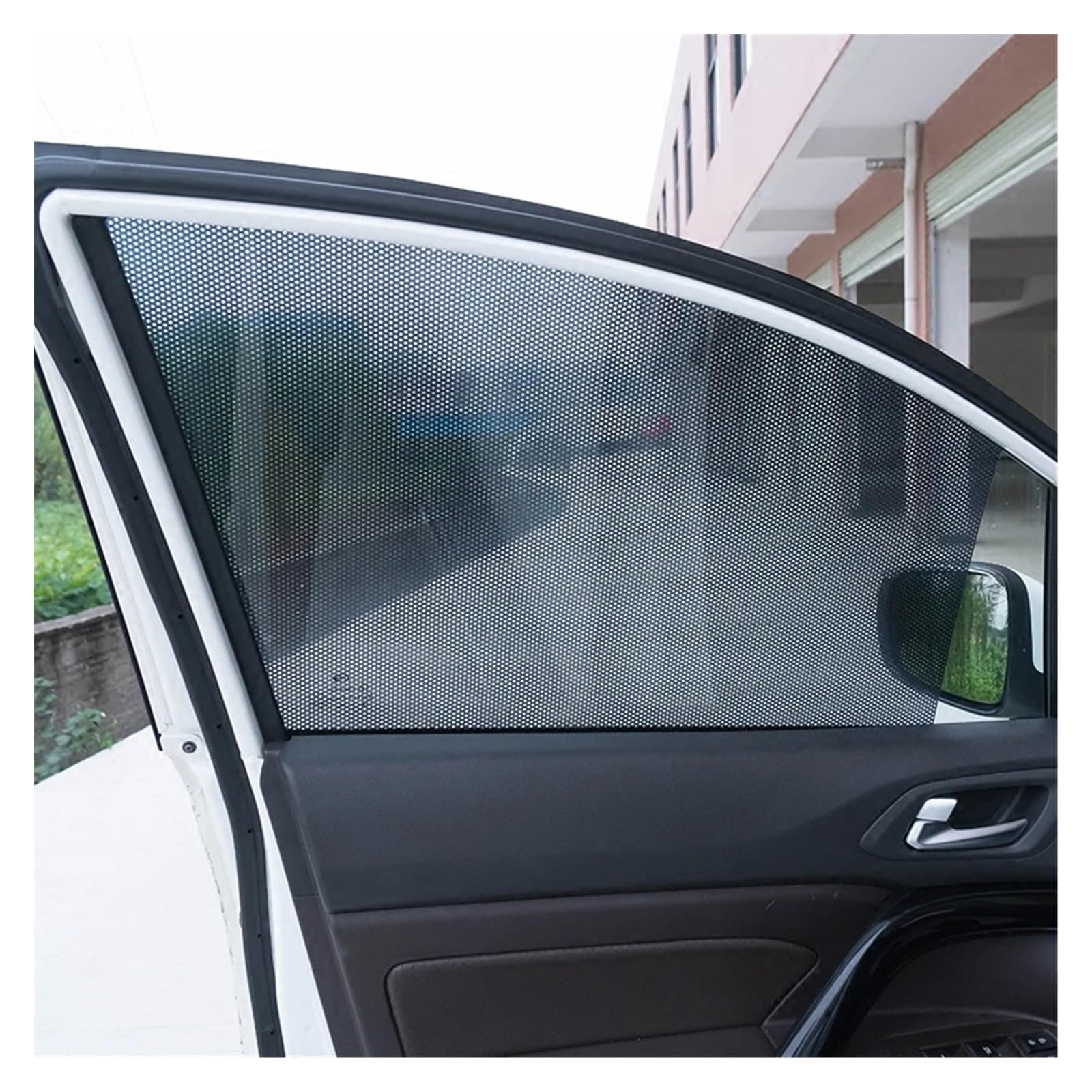 Autofenster-Visier 2 Teile/Satz PVC Auto Seitenfenster Sonnenschutz Elektrostatische Aufkleber Sonnenschutzfolie Aufkleber Abdeckung Autos Zubehör Auto Styling Autofensterblenden(63X42CM) von IMAWUHM