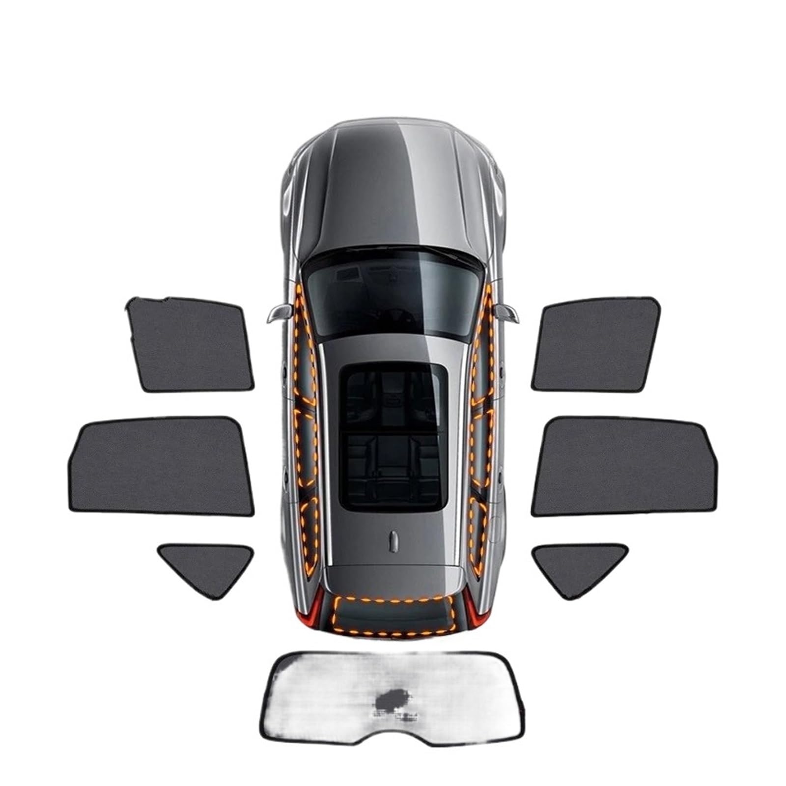 Autofenster-Visier Autofenster Sonnenschutz UV-Schutz Auto Vorhang Visier Netznetz Für Nissan Für X-Trail Für Rogue T33 2021 2022 2023 Für XTRAIL Autofensterblenden(7Pcs Sunshades) von IMAWUHM