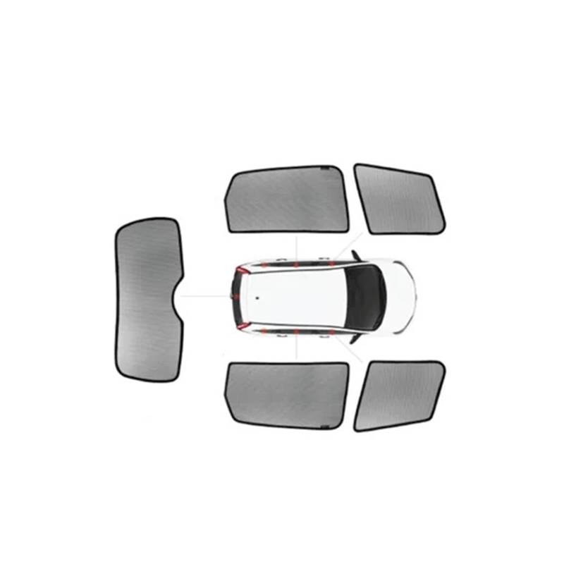 Autofenster-Visier Für Ford Für Explorer Fiesta Ecosport Escape Kuga Everest Taurus Für Ranger Autovorhang Schwarz Auto Seitenfenster Sonnenschutz Mesh Schatten Blind Autofensterblenden(Custom fit7) von IMAWUHM