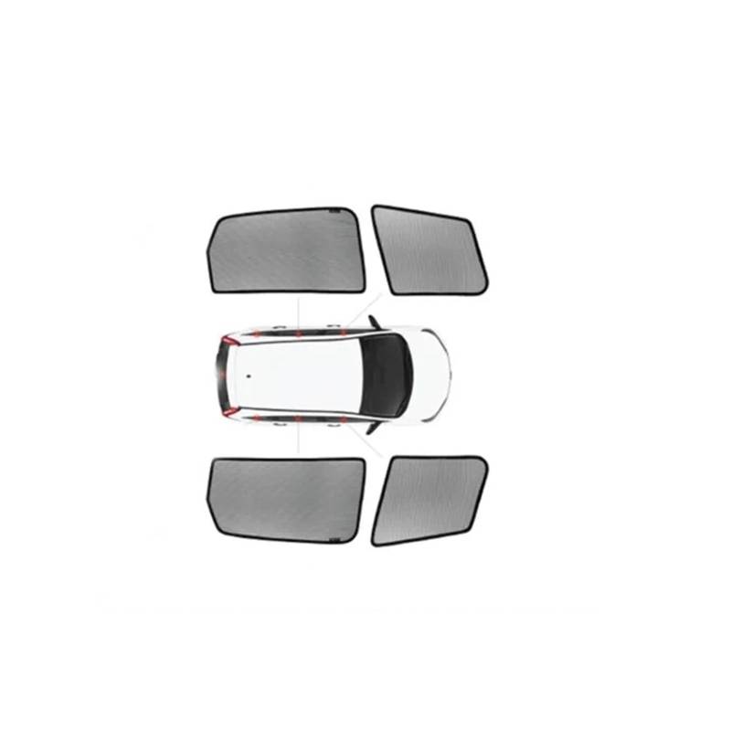 Autofenster-Visier Für Ford Für Explorer Fiesta Ecosport Escape Kuga Everest Taurus Für Ranger Autovorhang Schwarz Auto Seitenfenster Sonnenschutz Mesh Schatten Blind Autofensterblenden(Custom fit9) von IMAWUHM