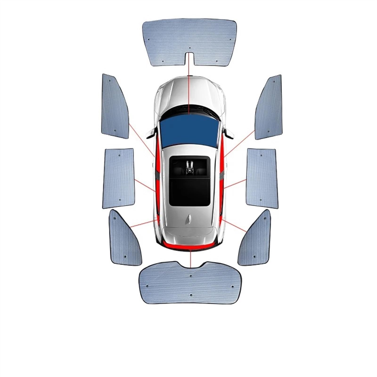 Autofenster-Visier Für Trumpchi Für GAC GS8 2022 2023 Autosonnenschutz UV-Schutzvorhang Sonnenschutzvisier Windschutzscheibenabdeckung Schutz Der Privatsphäre Zubehör Autofensterblenden(Whole Car 1set von IMAWUHM