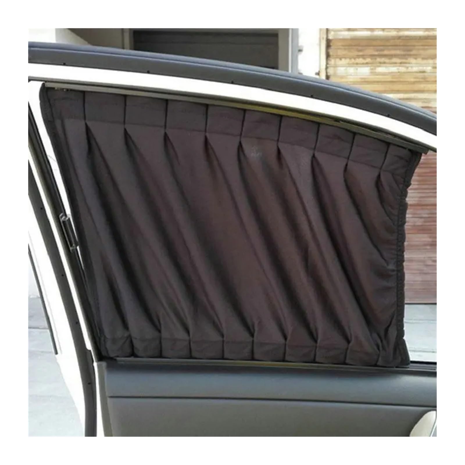 Autofenster-Visier Schwarz/Beige/Grau 2 X 50L/50S Dehnbarer Kunststoff-Seitenfenster-Sonnenschutzvorhang Schienenfahrzeuge, Autofenster Mit Elastischer Kordel Autofensterblenden(50L Black) von IMAWUHM