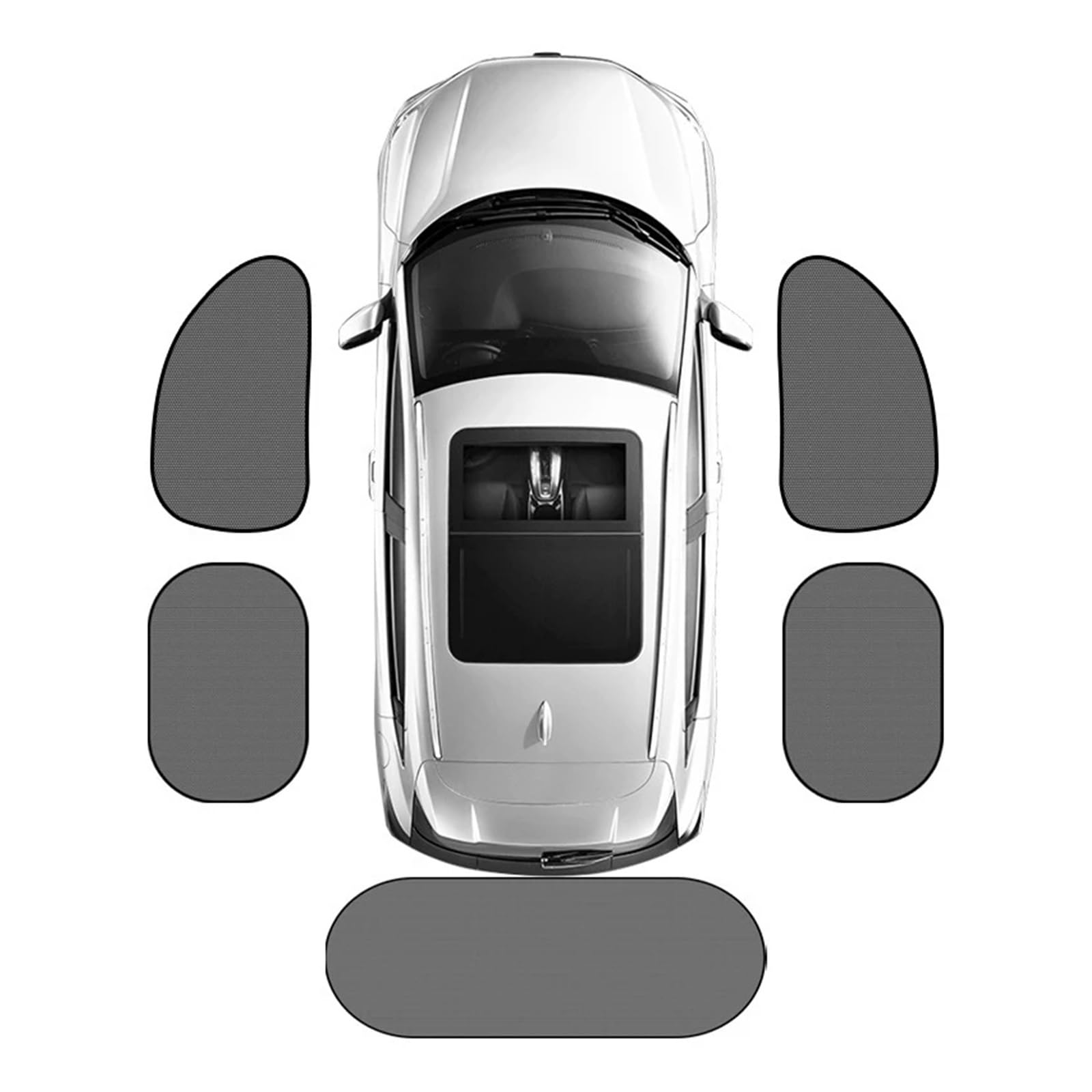 Autofenster-Visier Schwarzer Gaze-Sonnenschutz, 5 Stück Auto-Sonnenblenden, Sonnenschutz, Lichtisolierung Und Wärmeabsorption, Seitenblenden, Heckblenden, Autofensterblenden von IMAWUHM