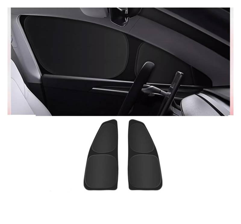 Autofenster-Visier Sichtschutz Sonnenschutz Passgenauer Für Seitenfenster Im Auto Für Camping Wanderruhe Zubehör Für Tesla Für Modell 3 Für Y 2023 Autofensterblenden(Y 2PCS Front Black) von IMAWUHM