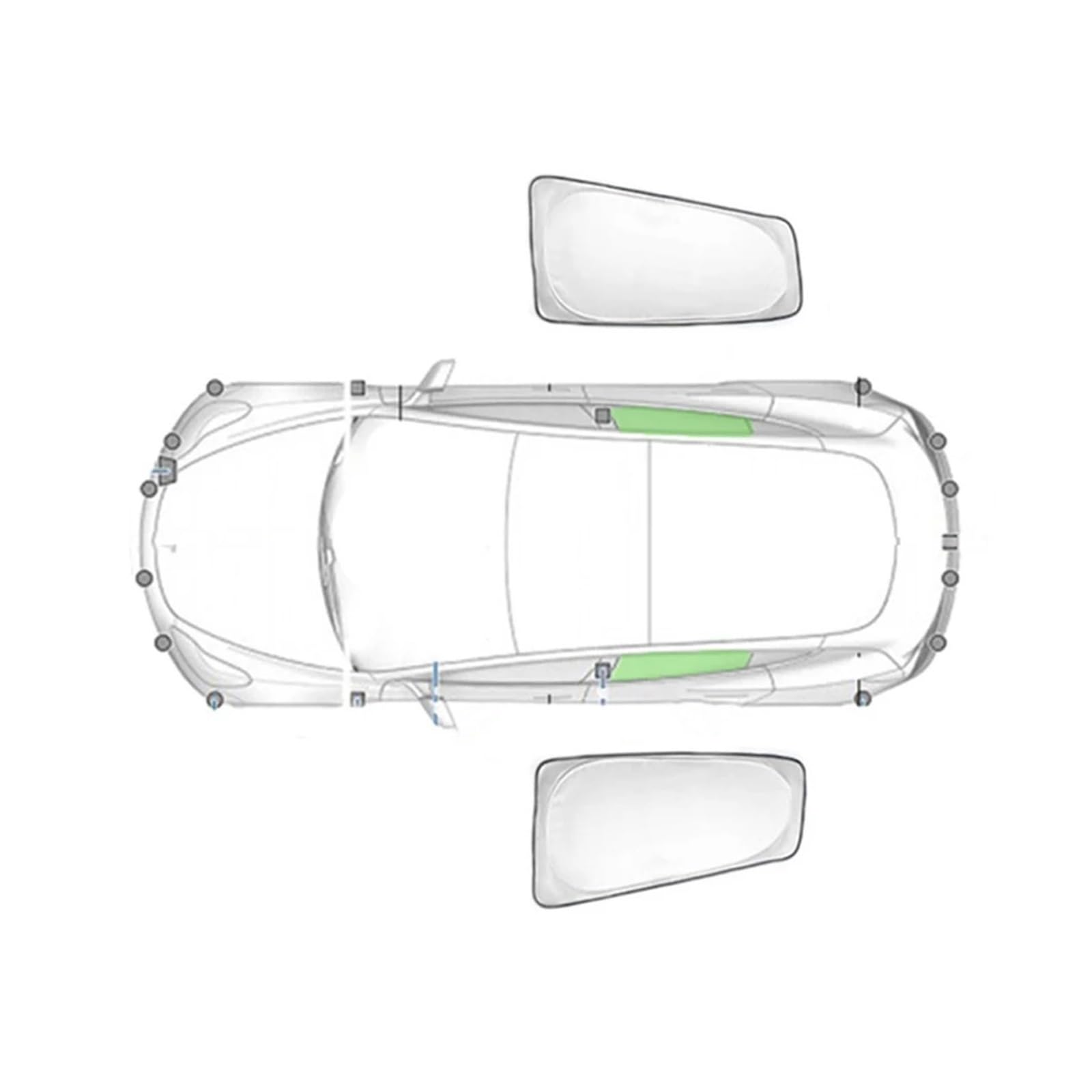 Autofenster-Visier Sonnenschutz Aus Silberbeschichtetem Stoff Seitenfenster Sichtschutz Jalousie Beschattung Campingzubehör Für Tesla Für Modell 3 Y 2020 2021 2022 2023 Autofensterblenden(2PCS Rear 3) von IMAWUHM