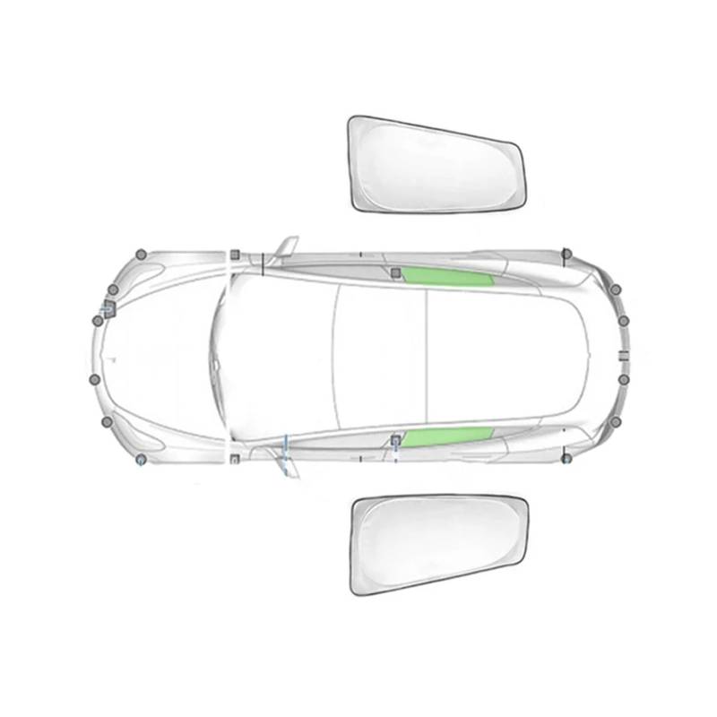 Autofenster-Visier Sonnenschutz Aus Silberbeschichtetem Stoff Seitenfenster Sichtschutz Jalousie Beschattung Campingzubehör Für Tesla Für Modell 3 Y 2020 2021 2022 2023 Autofensterblenden(2PCS Rear 3) von IMAWUHM