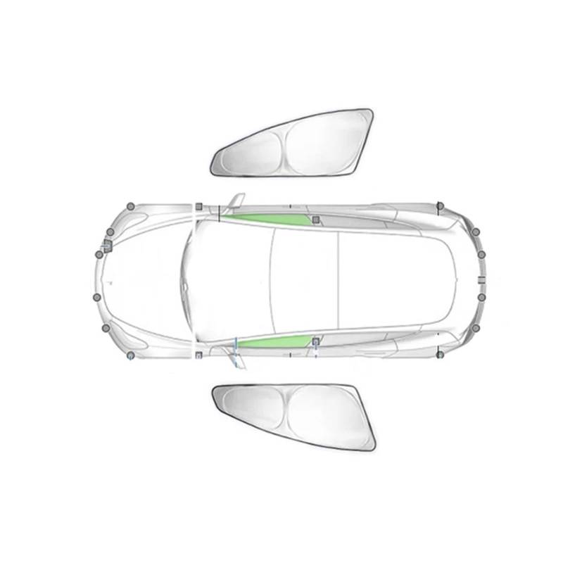 Autofenster-Visier Sonnenschutz Aus Silberbeschichtetem Stoff Seitenfenster Sichtschutz Jalousie Beschattung Campingzubehör Für Tesla Für Modell 3 Y 2020 2021 2022 2023 Autofensterblenden(2PCS Front Y von IMAWUHM