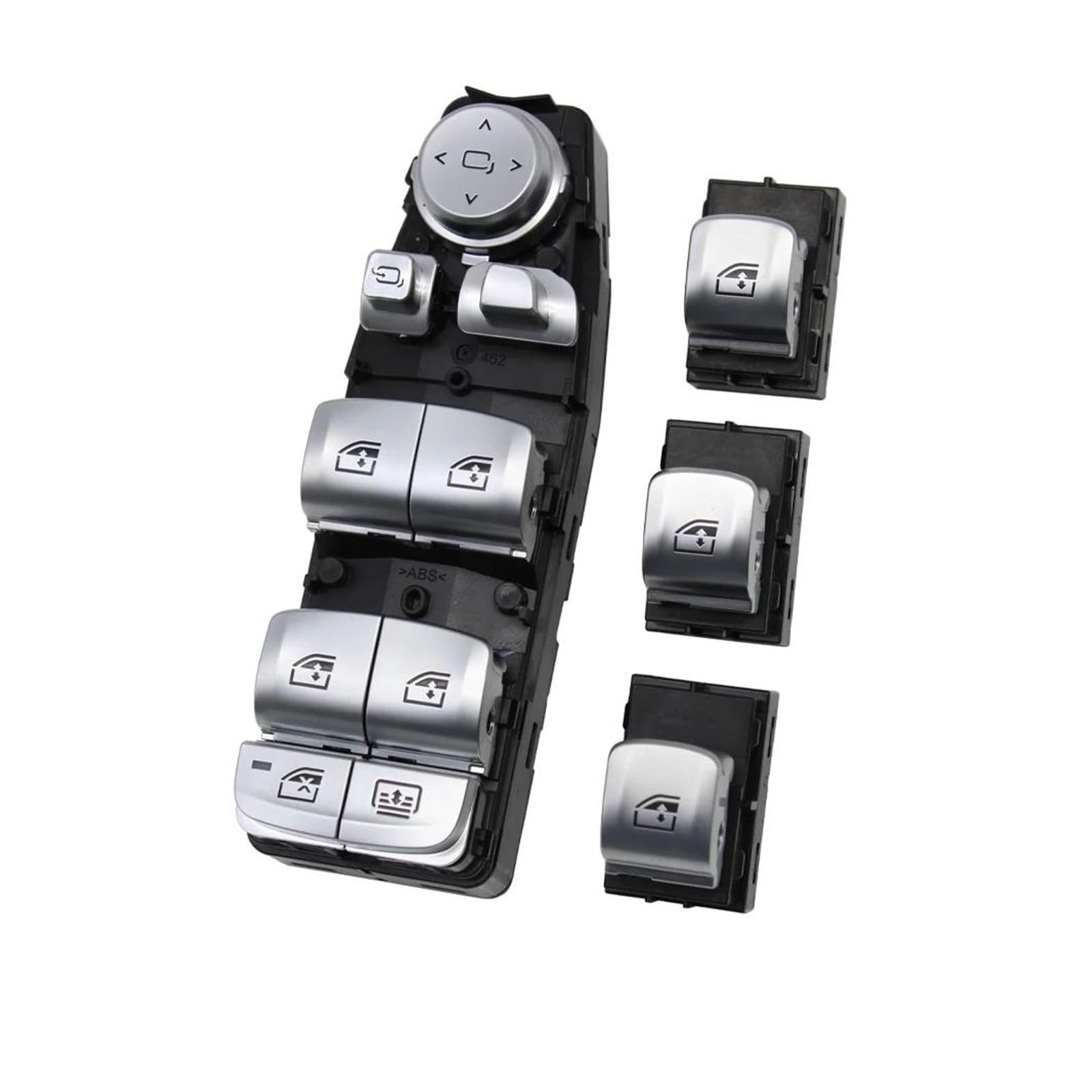 Fensterheber Vormontiert Fensterheber Für 3 5 7 X3 X4 F30 F35 F25 F26 F07 F10 F18 F01 F02 Elektrische Power Chrome Master Fenster Switch Control Taste Regler(Model B Silver Set) von IMAWUHM