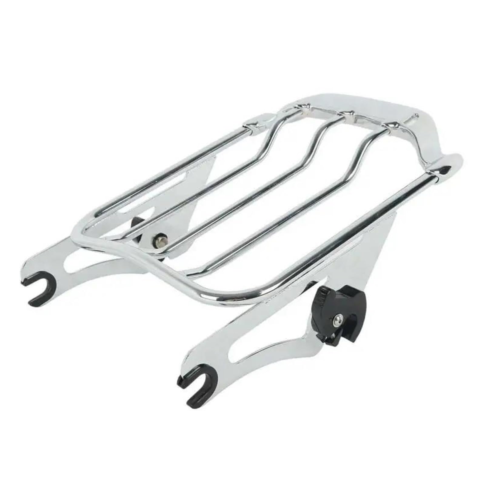 Hinterradgepäckträger Gepäck Rack Für Touring Für Straße Für Glide Für Straße Für King 2009-UP Für FLTR Für FLHX Für Straße Für Glide Für Air Für Wing Motorrad Zwei Bis Gepäckträger(Chrom) von IMAWUHM