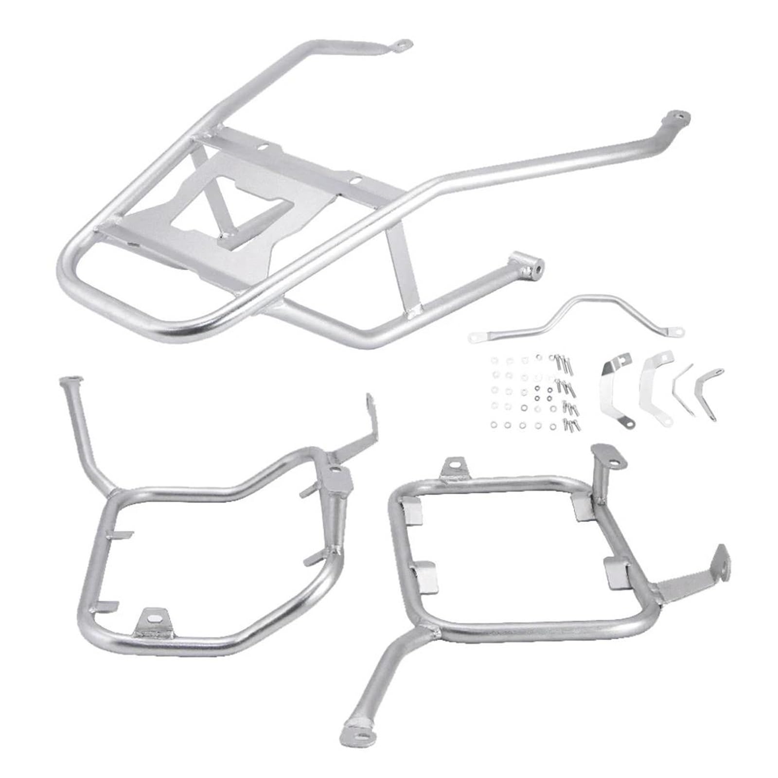 Hinterradgepäckträger Gepäck Rack Für XADV 750 XADV750 2021 2022 2023 Motorrad Stamm Top Fall Satteltasche Packtaschen Halterung Edelstahl Hinten Gepäck Rack(Silver One Set) von IMAWUHM