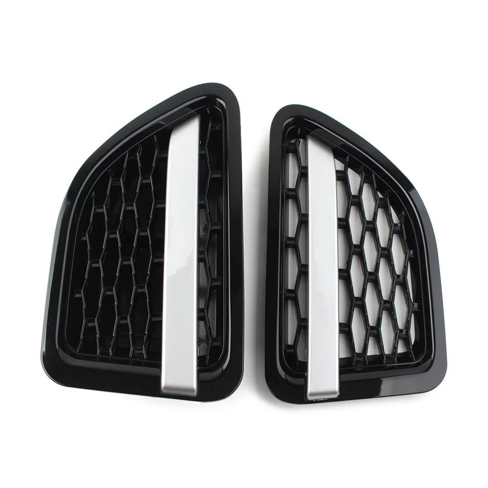 Kühlergrill 2X Für Land Für Rover L320 Für Range Für Rover Für Sport 2005 2006 2007 2008 2009 ABS Auto Styling Grill Auto Vorderseite Kotflügel Air Vent Grille Kühler(Black Black Silver) von IMAWUHM