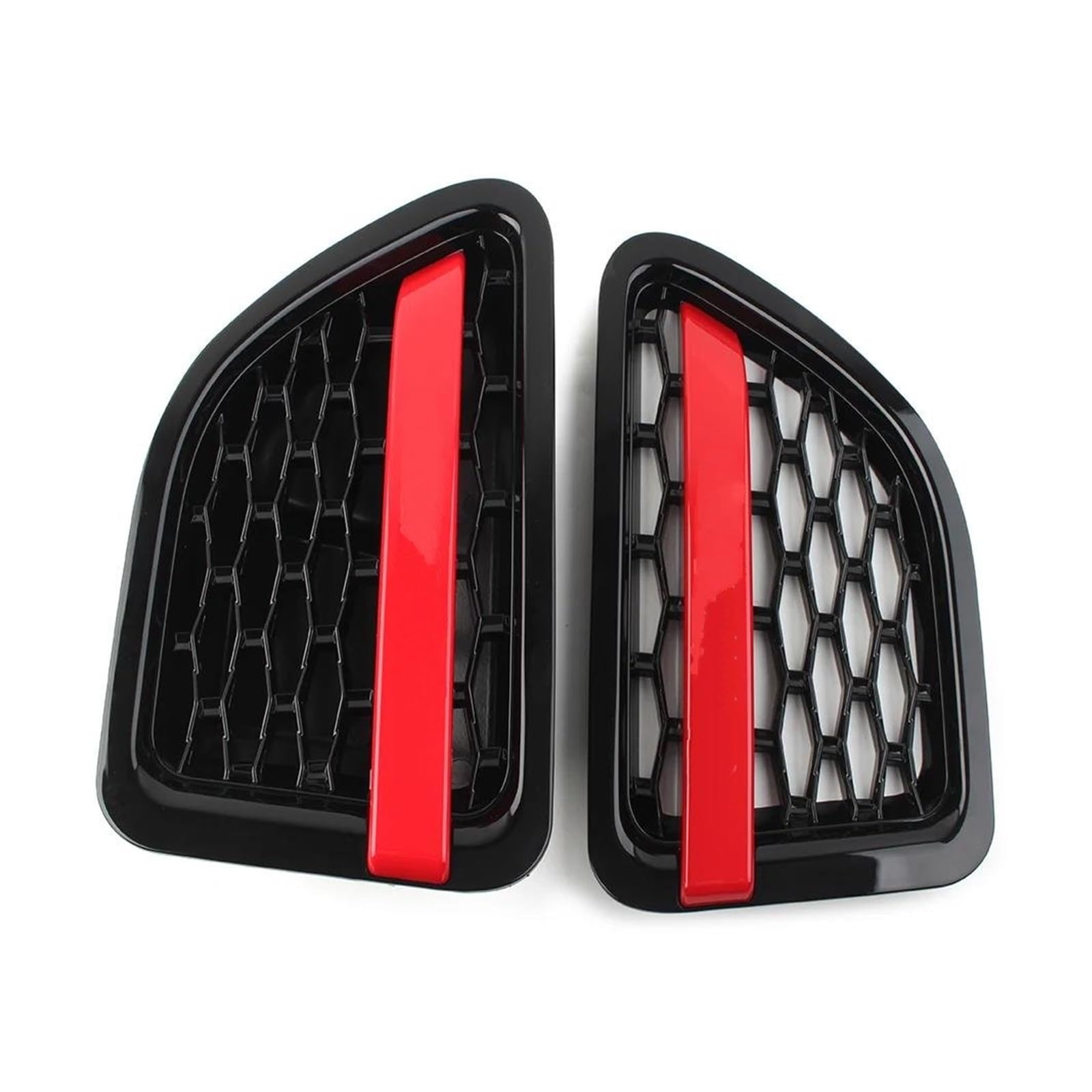 Kühlergrill 2X Für Land Für Rover L320 Für Range Für Rover Für Sport 2005 2006 2007 2008 2009 ABS Auto Styling Grill Auto Vorderseite Kotflügel Air Vent Grille Kühler(Black Black red) von IMAWUHM