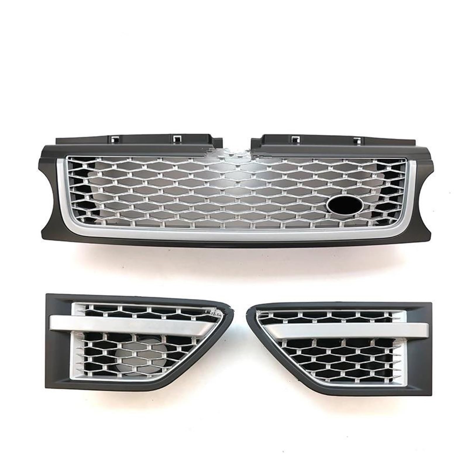 Kühlergrill 3 Stücke Auto Zubehör Für Land Für Rover Für Range Für Rover Für Sport 2010-2013 L320 Auto Front Stoßstange Grille ABS Seite Vent Abdeckung Grills Kühler(Silver Gray) von IMAWUHM