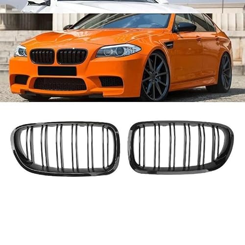 Kühlergrill Auto Front Niere Kühlergrill Für 5 Series F11 F10 2010 2011 2012 2013 2014 2015 2016 Limousine Für Touring Glanz Schwarz Kühler(Dual Slat) von IMAWUHM