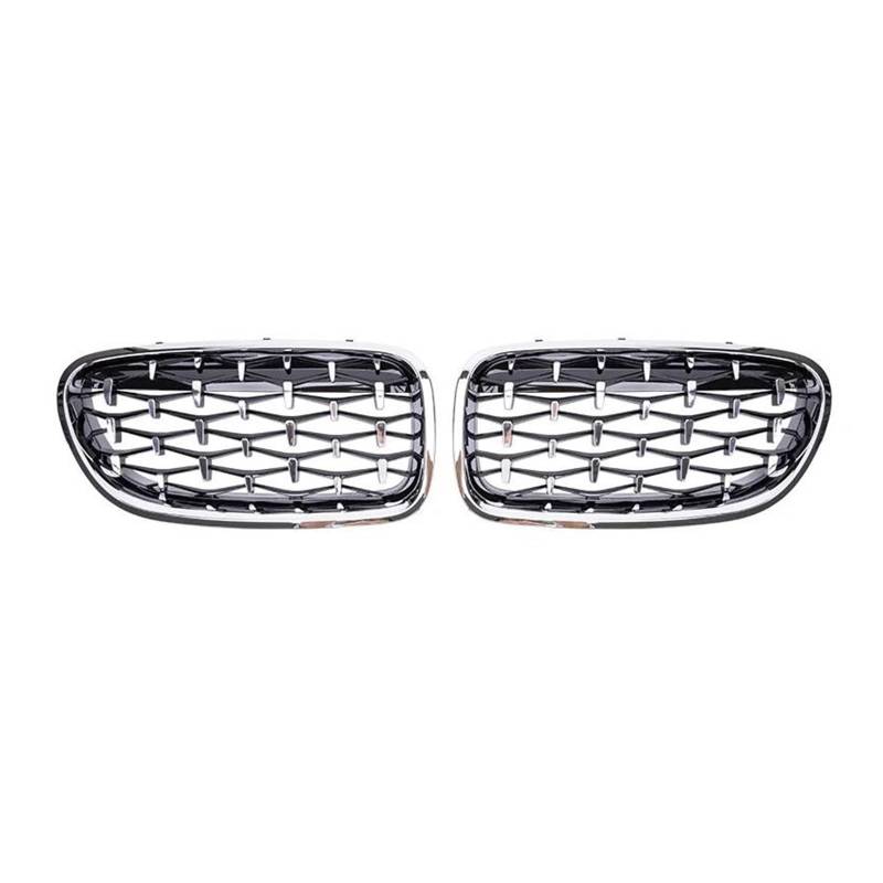 Kühlergrill Auto Front Nieren Stoßstange Grill Für 5 Series F10 F11 F18 520 523 525 530i M5 2010-2017 Gitter Diamant Stil Racing Grille Silber Kühler(All Silver) von IMAWUHM