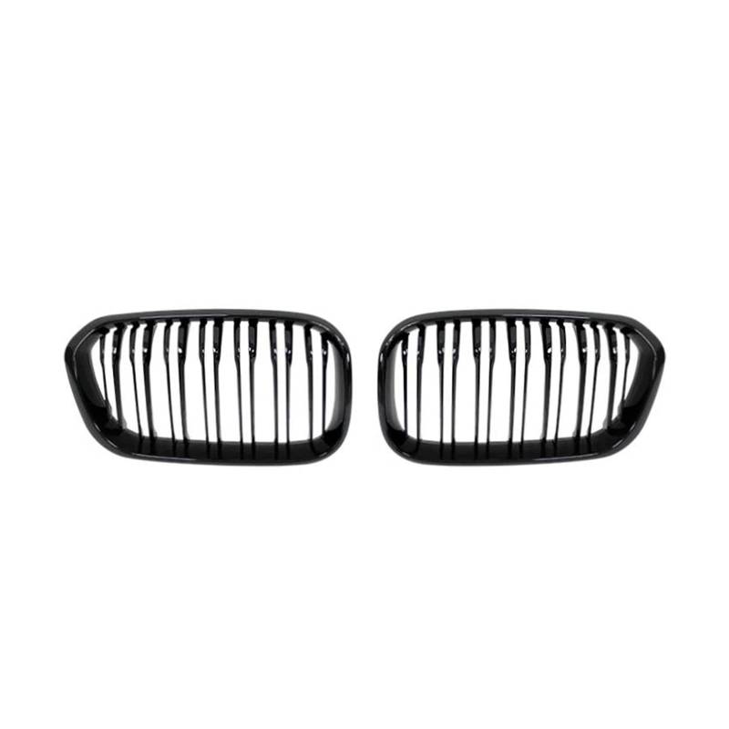 Kühlergrill Auto Front Stoßstange Gitter Nieren Racing Grill Für 1 Serie F20 F21 LCI 120i 2016 2017 Doppel Lamellen Ersatz Grille Kühler(Gloss Black) von IMAWUHM